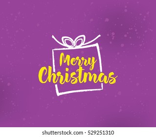 Merry Christmas text design. Vector logo, typography. Usable as banner, greeting card, gift package etc.