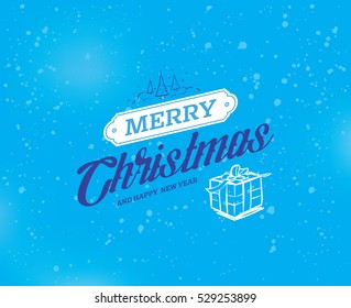 Merry Christmas text design. Vector logo, typography. Usable as banner, greeting card, gift package etc.