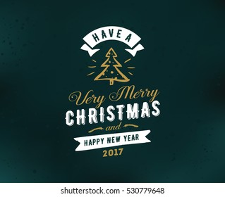 Merry Christmas text design. Vector logo, typography. Usable as banner, greeting card, gift package etc.