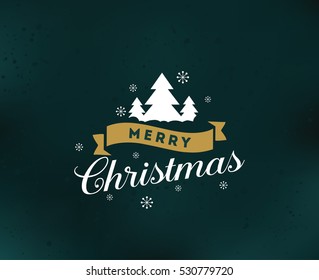 Merry Christmas text design. Vector logo, typography. Usable as banner, greeting card, gift package etc.