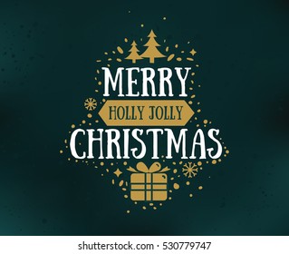 Merry Christmas text design. Vector logo, typography. Usable as banner, greeting card, gift package etc.