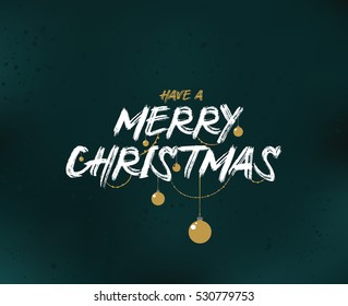 Merry Christmas text design. Vector logo, typography. Usable as banner, greeting card, gift package etc.