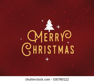 Merry Christmas text design. Vector logo, typography. Usable as banner, greeting card, gift package etc.