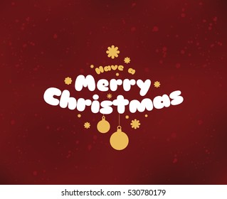 Merry Christmas text design. Vector logo, typography. Usable as banner, greeting card, gift package etc.