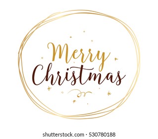 Merry Christmas text design. Vector logo, typography. Usable as banner, greeting card, gift package etc.