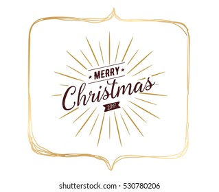 Merry Christmas text design. Vector logo, typography. Usable as banner, greeting card, gift package etc.