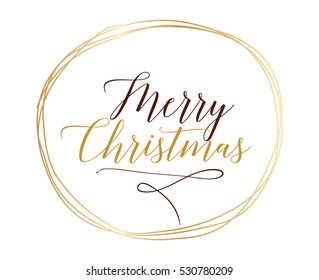 Merry Christmas text design. Vector logo, typography. Usable as banner, greeting card, gift package etc.
