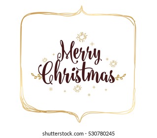Merry Christmas text design. Vector logo, typography. Usable as banner, greeting card, gift package etc.