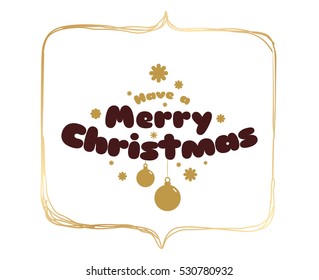 Merry Christmas text design. Vector logo, typography. Usable as banner, greeting card, gift package etc.