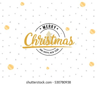 Merry Christmas text design. Vector logo, typography. Usable as banner, greeting card, gift package etc.