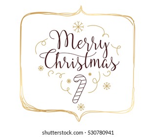 Merry Christmas text design. Vector logo, typography. Usable as banner, greeting card, gift package etc.