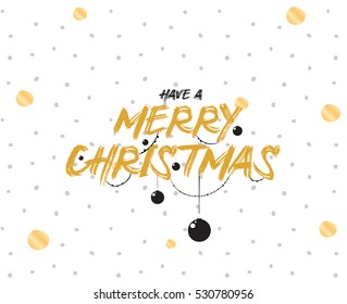 Merry Christmas text design. Vector logo, typography. Usable as banner, greeting card, gift package etc.