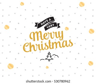 Merry Christmas text design. Vector logo, typography. Usable as banner, greeting card, gift package etc.