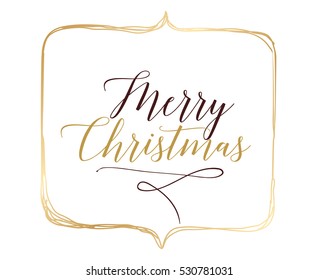 Merry Christmas text design. Vector logo, typography. Usable as banner, greeting card, gift package etc.
