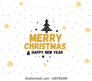 Merry Christmas text design. Vector logo, typography. Usable as banner, greeting card, gift package etc.