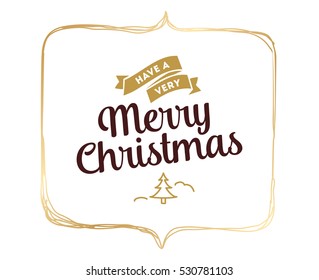 Merry Christmas text design. Vector logo, typography. Usable as banner, greeting card, gift package etc.