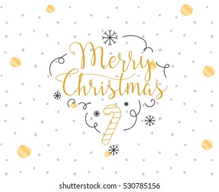 Merry Christmas text design. Vector logo, typography. Usable as banner, greeting card, gift package etc.