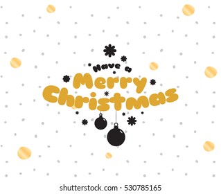 Merry Christmas text design. Vector logo, typography. Usable as banner, greeting card, gift package etc.