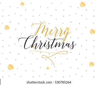 Merry Christmas text design. Vector logo, typography. Usable as banner, greeting card, gift package etc.