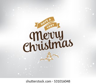 Merry Christmas text design. Vector logo, typography. Usable as banner, greeting card, gift package etc.