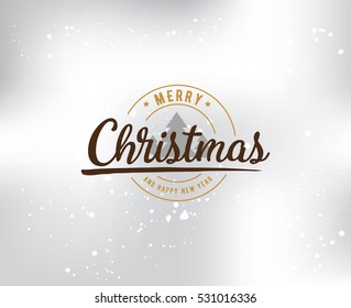 Merry Christmas text design. Vector logo, typography. Usable as banner, greeting card, gift package etc.