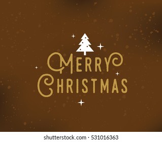 Merry Christmas text design. Vector logo, typography. Usable as banner, greeting card, gift package etc.