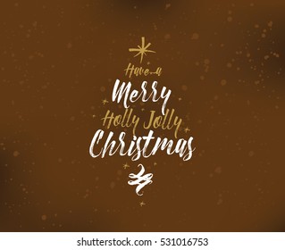Merry Christmas text design. Vector logo, typography. Usable as banner, greeting card, gift package etc.