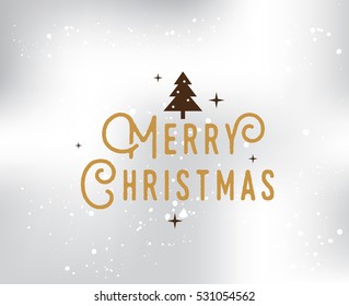 Merry Christmas text design. Vector logo, typography. Usable as banner, greeting card, gift package etc.