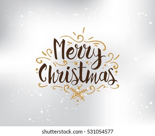Merry Christmas text design. Vector logo, typography. Usable as banner, greeting card, gift package etc.