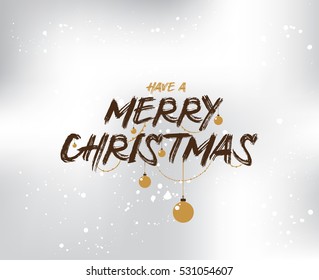 Merry Christmas text design. Vector logo, typography. Usable as banner, greeting card, gift package etc.