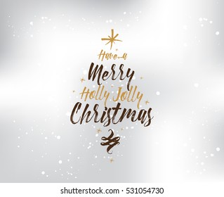 Merry Christmas text design. Vector logo, typography. Usable as banner, greeting card, gift package etc.
