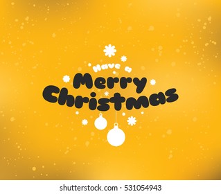 Merry Christmas text design. Vector logo, typography. Usable as banner, greeting card, gift package etc.