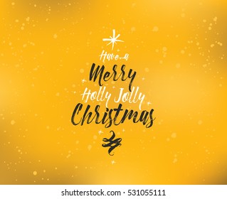 Merry Christmas text design. Vector logo, typography. Usable as banner, greeting card, gift package etc.