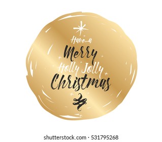 Merry Christmas text design. Vector logo, typography. Usable as banner, greeting card, gift package etc. 