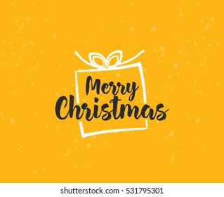 Merry Christmas text design. Vector logo, typography. Usable as banner, greeting card, gift package etc. 