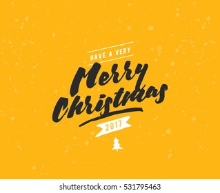 Merry Christmas text design. Vector logo, typography. Usable as banner, greeting card, gift package etc. 