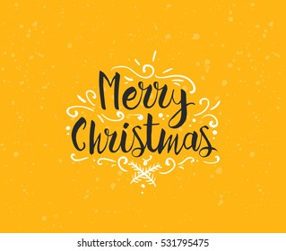 Merry Christmas text design. Vector logo, typography. Usable as banner, greeting card, gift package etc. 
