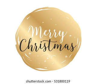 Merry Christmas text design. Vector logo, typography. Usable as banner, greeting card, gift package etc. 