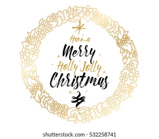 Vector Christmas Greeting Card Hand Lettering Stock Vector (Royalty ...