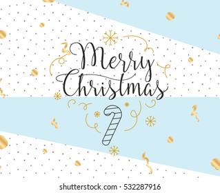 Merry Christmas text design. Vector logo, typography. Usable as banner, greeting card, gift package etc. 