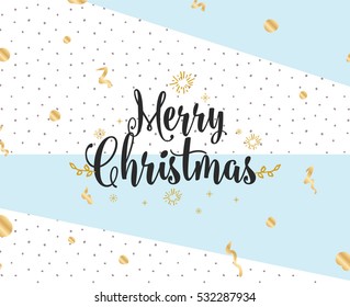 Merry Christmas text design. Vector logo, typography. Usable as banner, greeting card, gift package etc. 