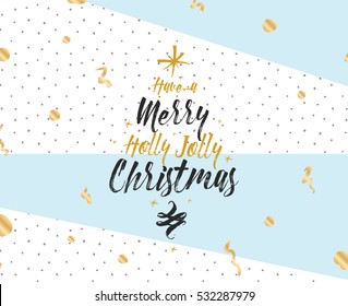 Merry Christmas text design. Vector logo, typography. Usable as banner, greeting card, gift package etc. 
