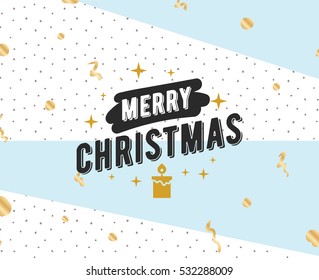 Merry Christmas text design. Vector logo, typography. Usable as banner, greeting card, gift package etc. 