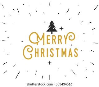 Merry Christmas text design. Vector logo, typography. Usable as banner, greeting card, gift package etc. 