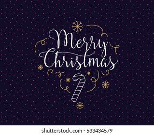 Merry Christmas text design. Vector logo, typography. Usable as banner, greeting card, gift package etc. 