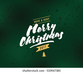 Merry Christmas text design. Vector logo, typography. Usable as banner, greeting card, gift package etc. 