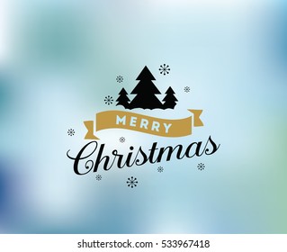Merry Christmas text design. Vector logo, typography. Usable as banner, greeting card, gift package etc. 