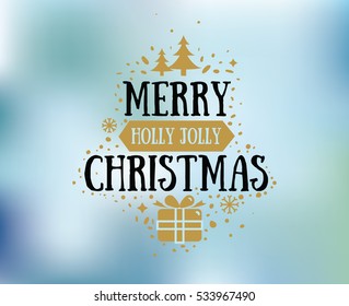 Merry Christmas text design. Vector logo, typography. Usable as banner, greeting card, gift package etc. 