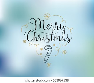 Merry Christmas text design. Vector logo, typography. Usable as banner, greeting card, gift package etc. 
