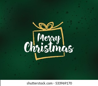 Merry Christmas text design. Vector logo, typography. Usable as banner, greeting card, gift package etc. 